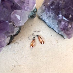 Amber Faceted Drop Earrings